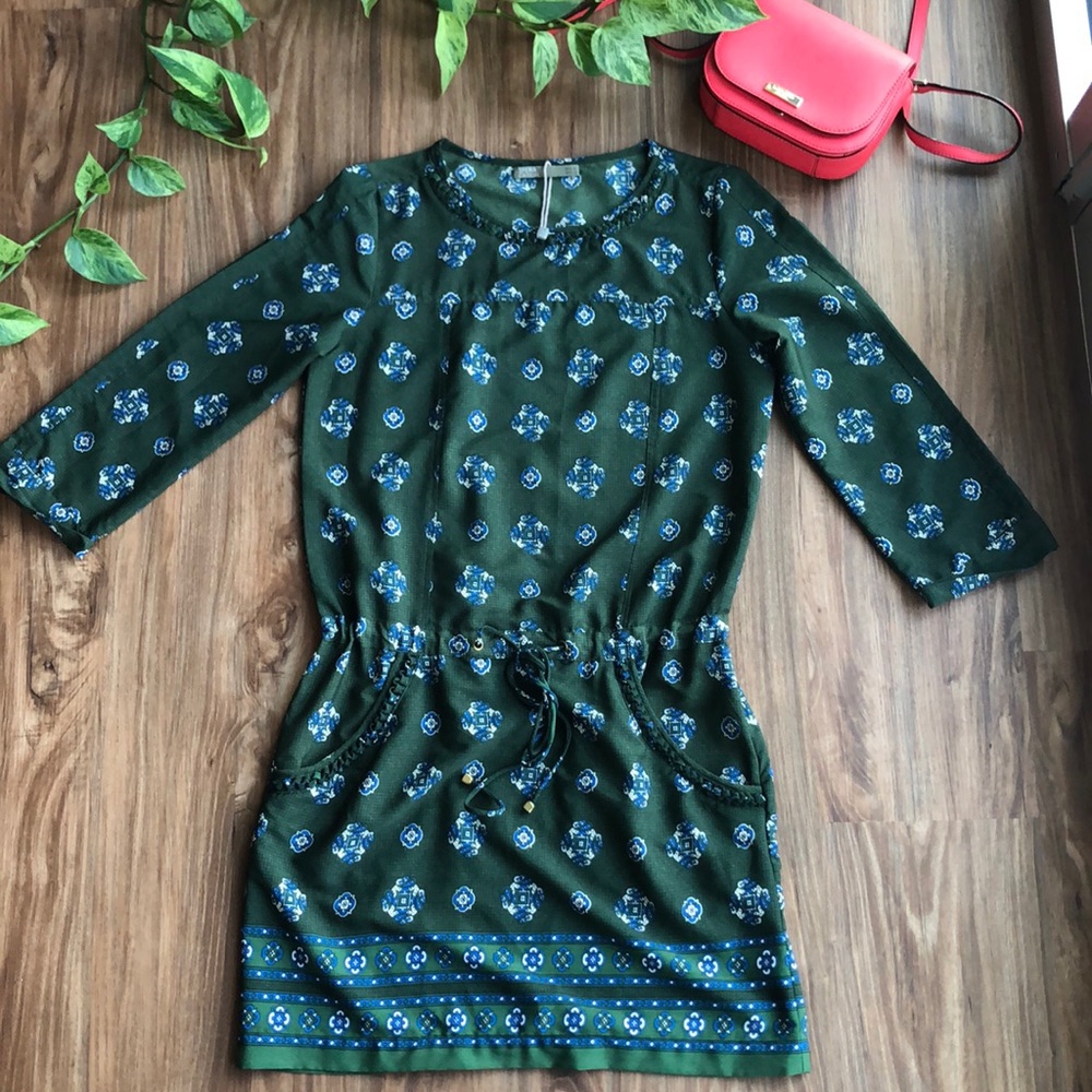 Green floral dress